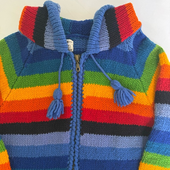 VINTAGE‎ 100% Wool Rainbow Jacket S - Picture 3 of 13